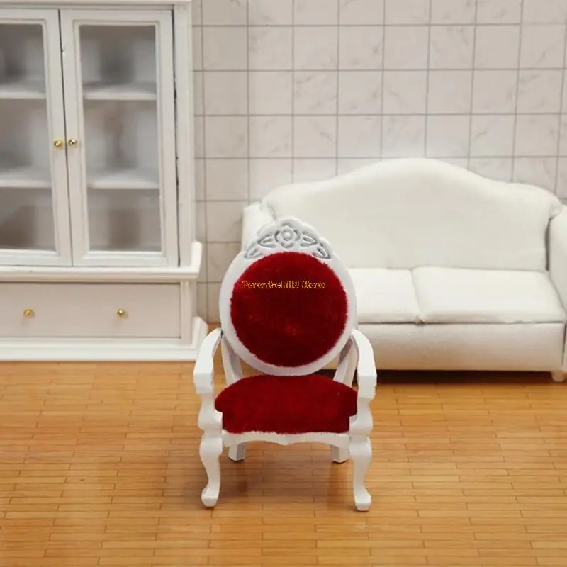 WXTD für Puppenhaus Holzstühle 1:12 Puppenhaus Miniaturmöbel Sessel Accessori