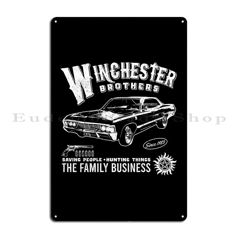 Supernatural Winchester Brothers Metal Sign Party Printed Cinema Plaques Kitchen Tin Sign Poster