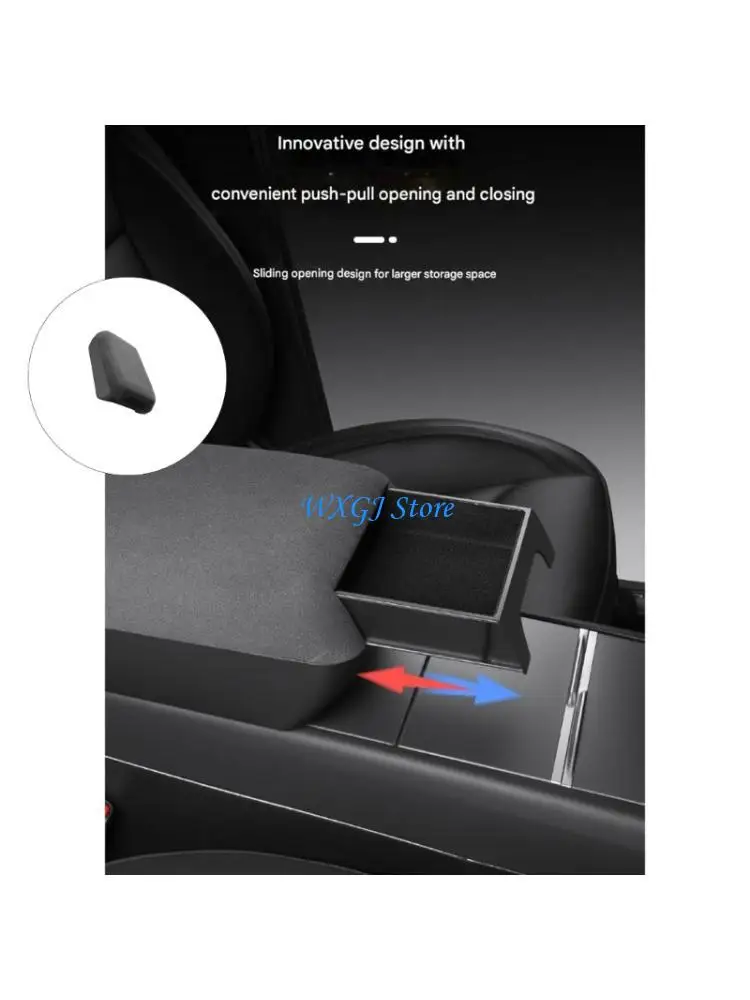 37JE Elegant Leather Armrest Tray For Automobiles Heightening Plan Boosts Storage Capacity 50% Not Slip Bottom Security Featu
