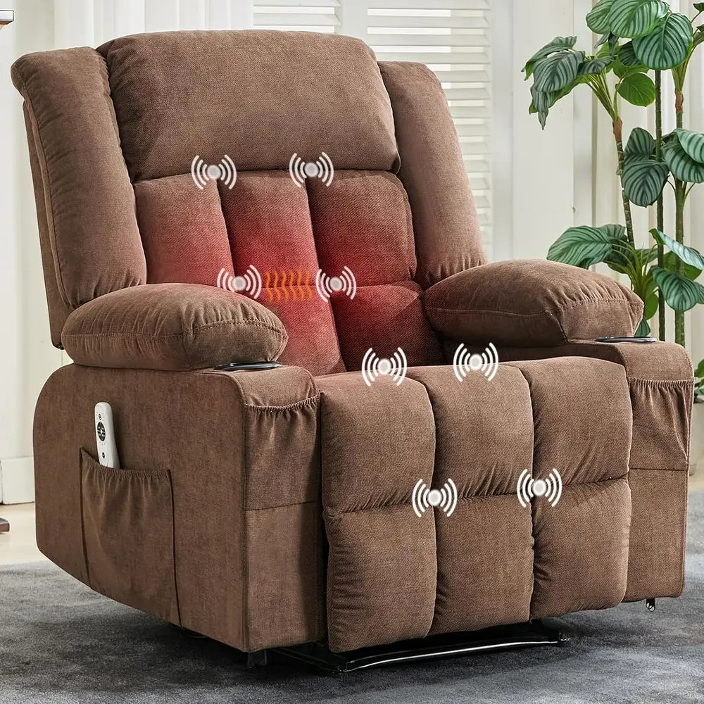 

Massage Recliner Chair with Vibration and Lumbar Heat or Adults Large Widen Ergonomic Lazy Boy Single Soa Seat with 3 Positions