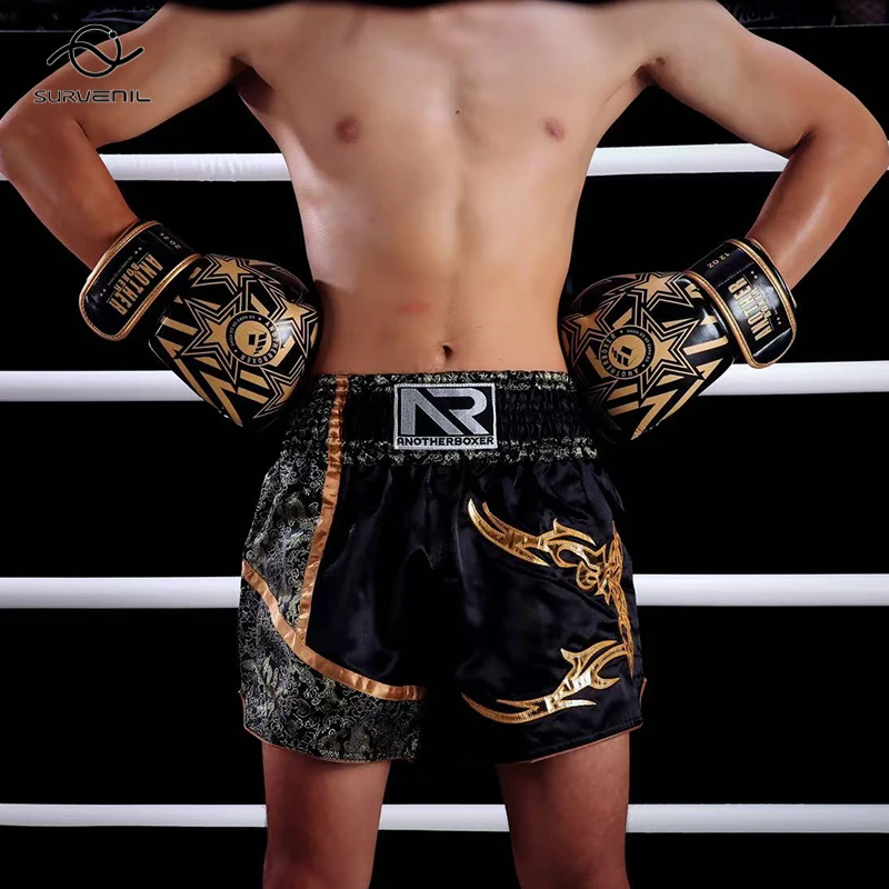 

Muay Thai Fight Kickboxing Shorts Fitness Men Women Kids Thai Boxing Shorts Embroidery Thailand Gym Training Black BJJ MMA Pants
