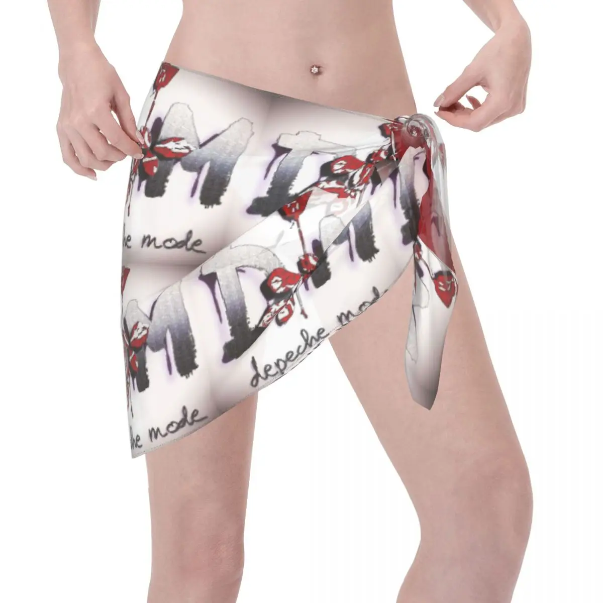 แฟชั่นที่กําหนดเองที่ดีที่สุดของโหมดดอกไม้ชุดชายหาดลําลองตกแต่ง Depeches เพลงผู้หญิงสั้น Sarongs Beach Wrap สําหรับชุดว่ายน้ํา