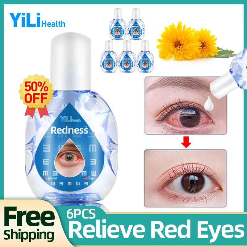 

Red Eyes Medical Drop 6pcs Health Care Apply To Eyes Infection Relieves Dry Discomfort Itchy Eyes Red Eye Relief Products