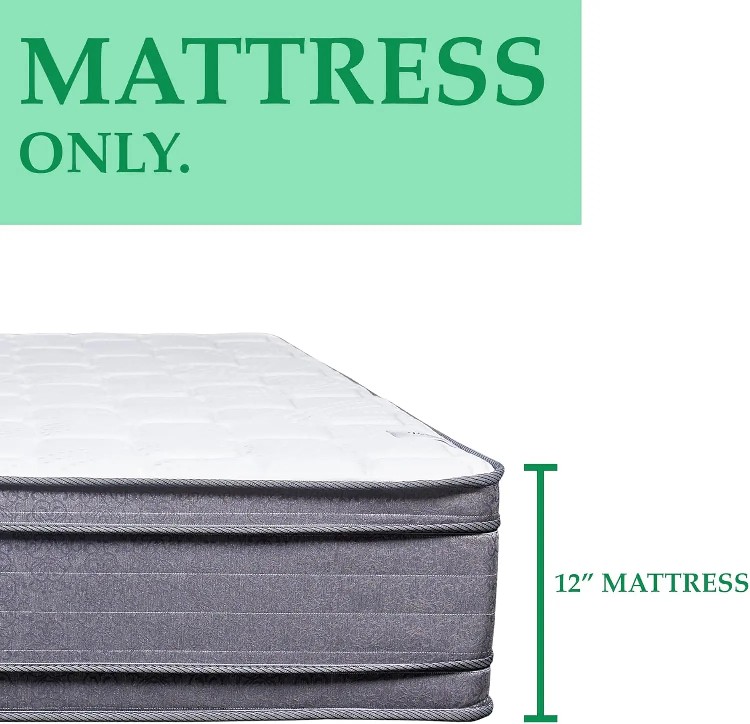 12-Inch Double Sided Foam Encased Double Pillow Top Medium Plush with Exceptional Back Support Mattress