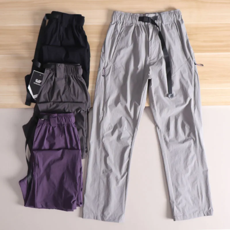 

Lightweight Qui Dry Straight Leg Men's Casual Pants Loose Fit Zipper Waist Urban Sle Summer Faion Trousers