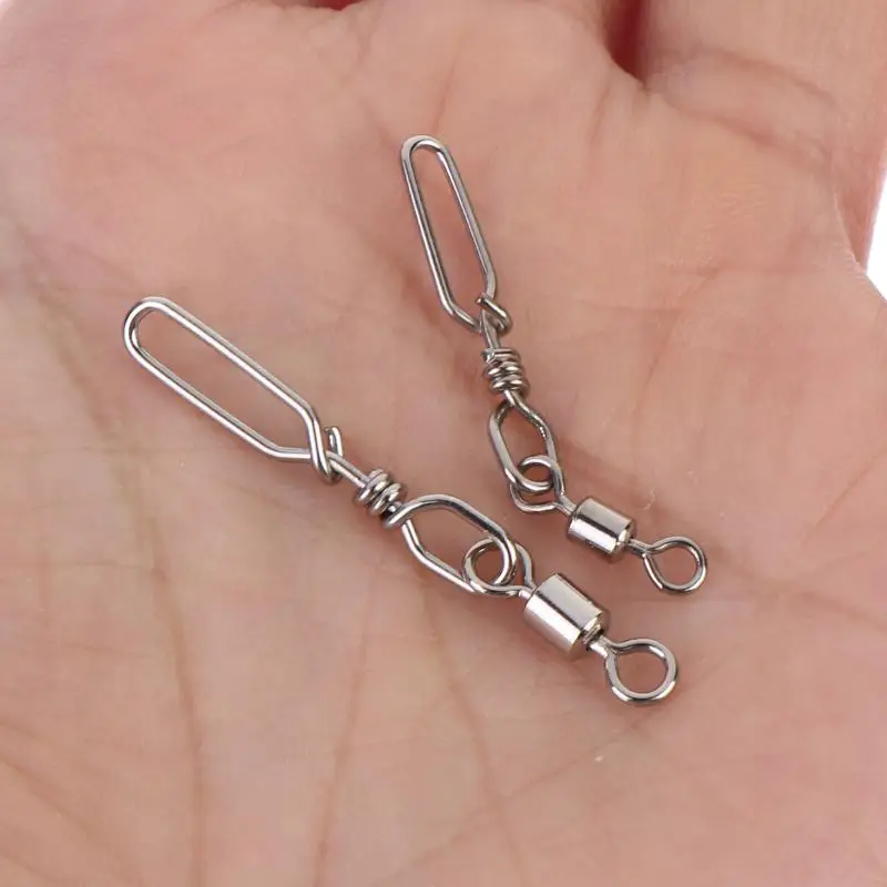10Pcs Wear Resistant Stainless Steel Quick Snap Speed Swivel Pass Guide Rings for Freshwater Bass Fishing Use