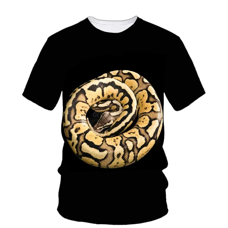 3D Print Scary Snake T Shirt Men Python Animal Graphic Tees Summer Street Women O-Neck Tops Loose Fashion Harajuku T-Shirts