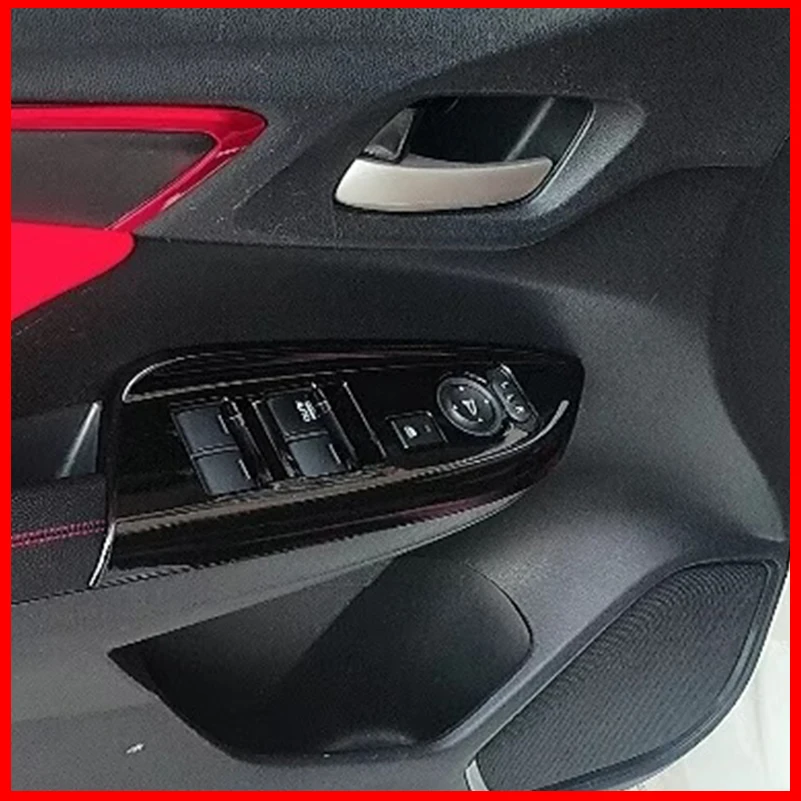 Car Styling For Honda Fit 2015-2017 Door Window Lift Control Button Switch Panel Cover Trim Decoration Auto Parts Accessories