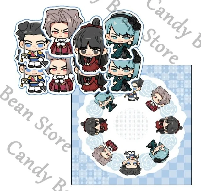 Anime Ace avocat Miles Edgeworth Phoenix Wright Cosplay acrylique support de figurine dessin animé debout signe autocollant badge de note autocollante