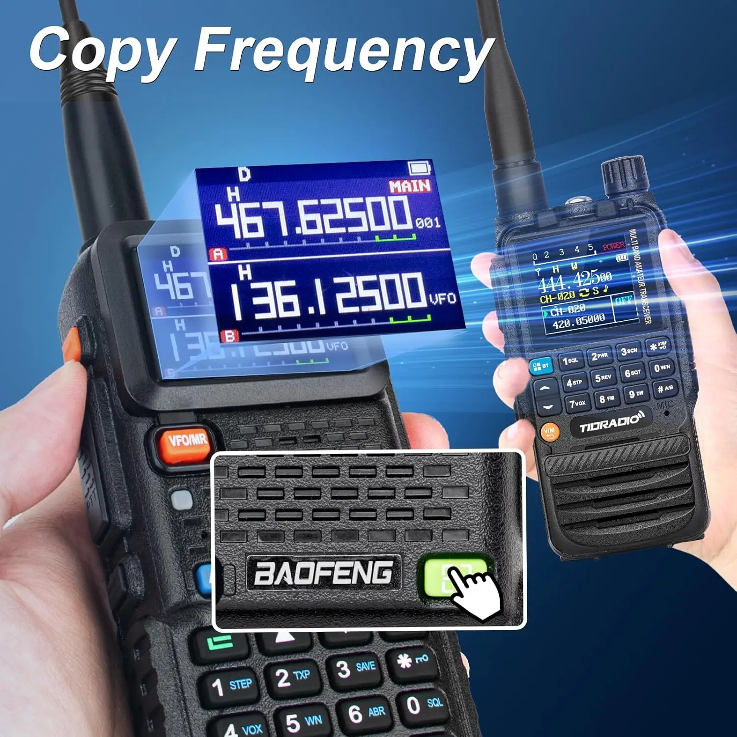 BAOFENG 5RM 10W Radioaficionado de largo alcance UV5RM GMRS Radio portátil Radio bidireccional NOAA receptor meteorológico recargable paseo de largo alcance