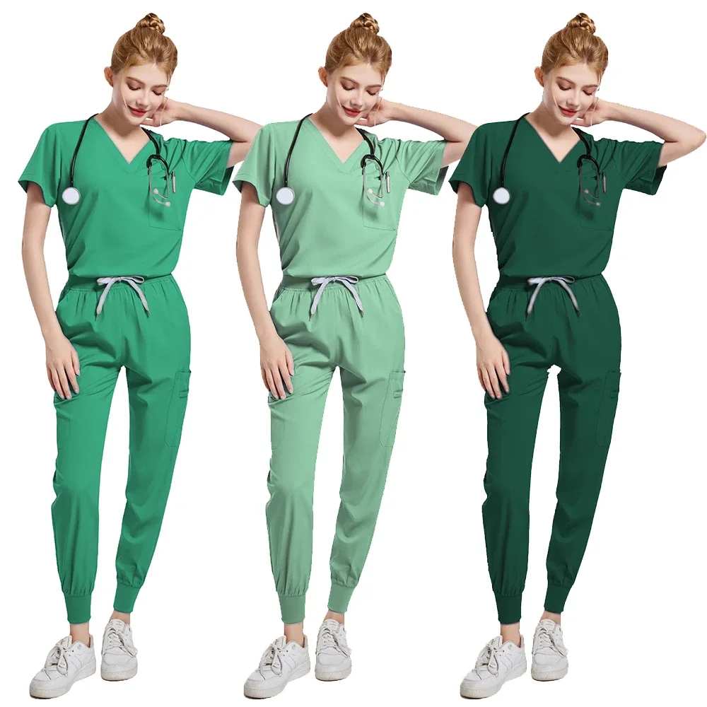 طقم ملابس رياضية لفرك السبا للنساء ، زي طبي ، غطاء للفرك ، بنطلون ، معطف مختبر ، زي موحد للممرضات ، بلوزة ، ملابس عمل نسائية