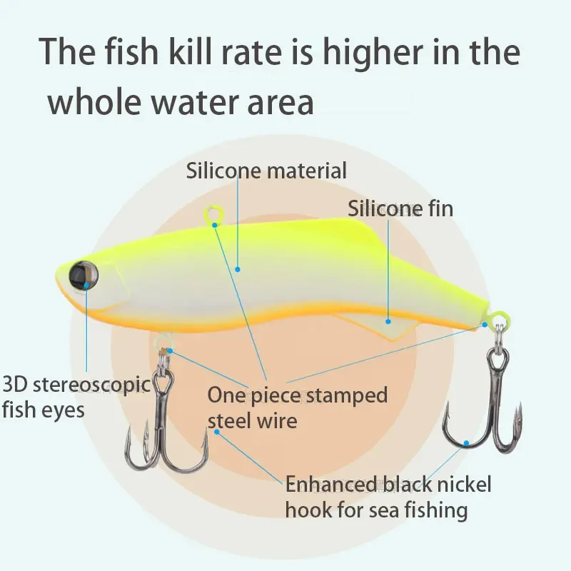 1/4 шт., рыболовная приманка VIB, блесна, 16 г, 23 г, 30 г, зимняя искусственная жесткая приманка, джиг-воблеры для дальнего заброса, снасти для