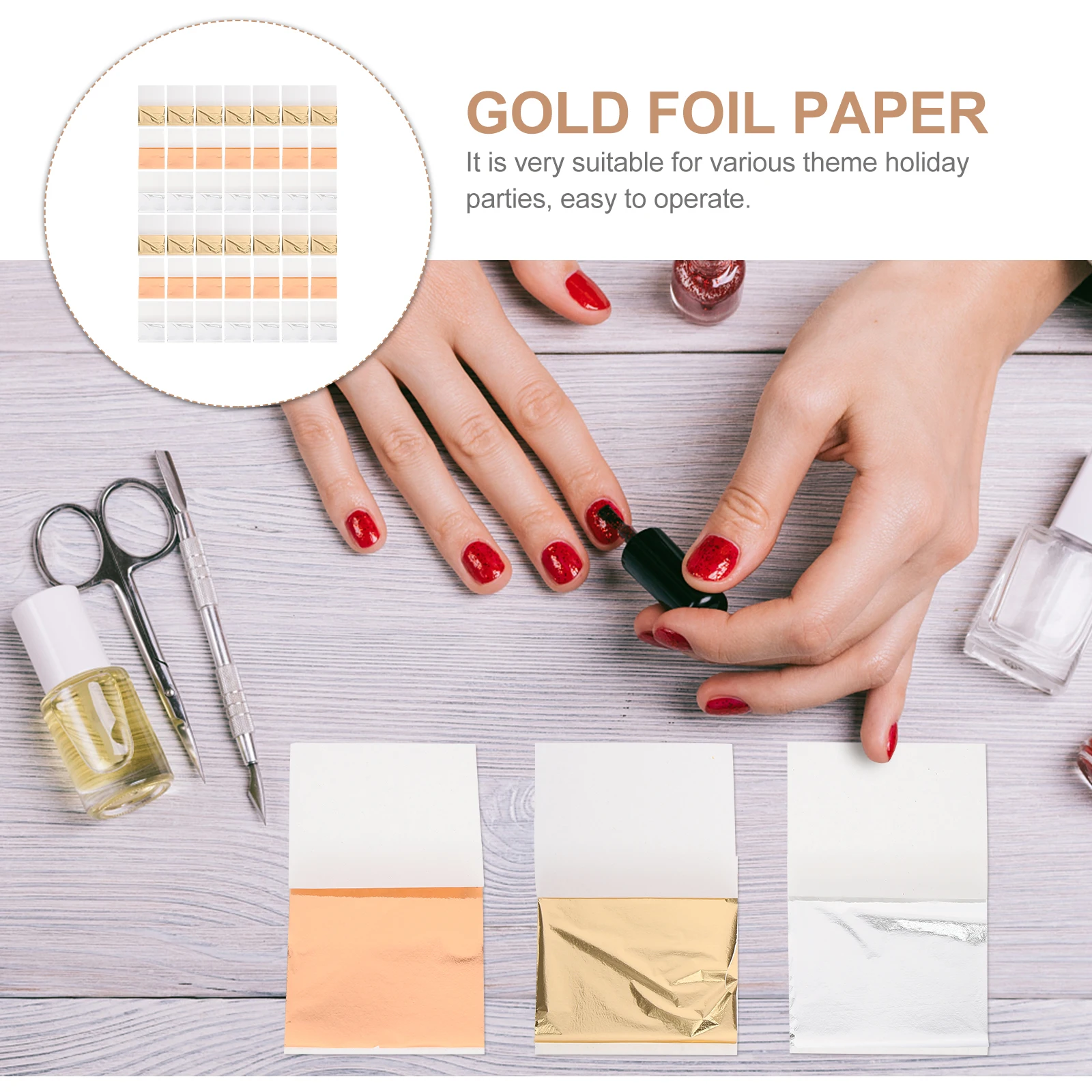 

300pcs Foil Art Flakes Gold Foil Sheets Decoration Diy Nail Accessories Manicure Supplies Gilding Paillettes For Holiday Party