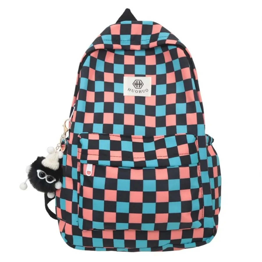 

Checkerboard plaid Japanese schoolbag 2025 spring new large-capacity casual travel backpack fashion personality shoulder bags