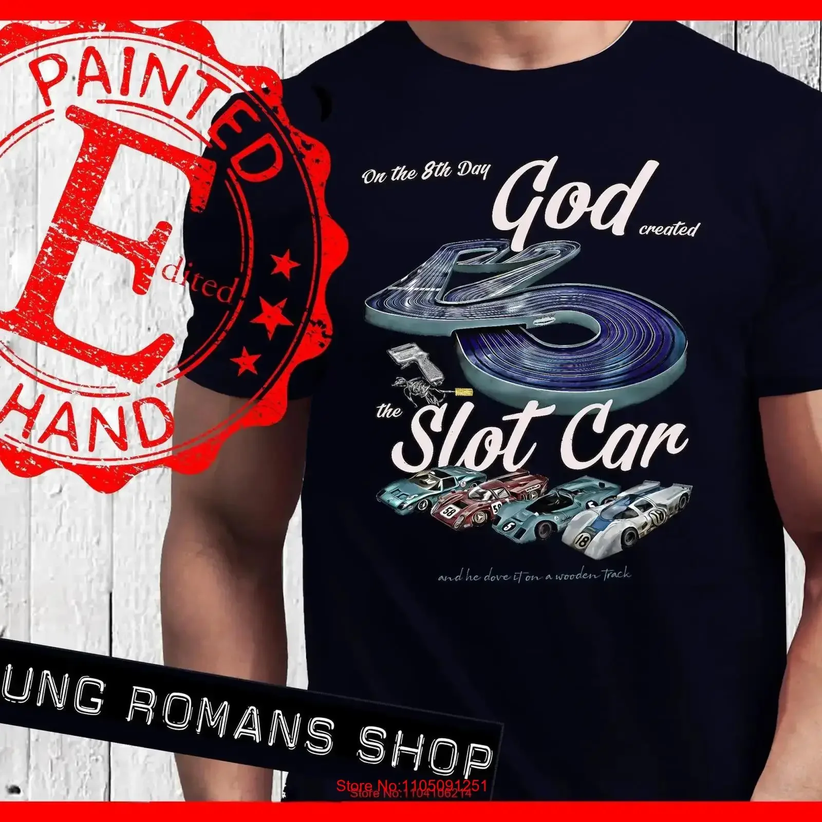 

Бог на 8-й день создала слот-автомобиль Гонки Винтажная футболка игрушки Деревянная дорожка деревянная 8 полов винтажная стираная унисекс