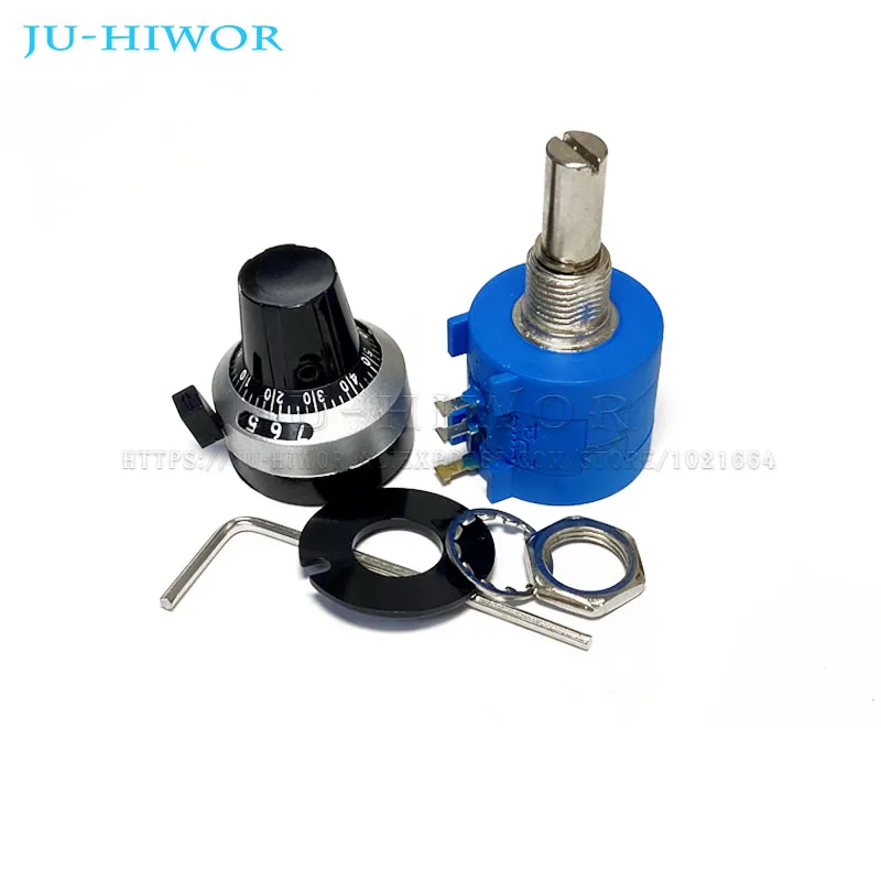 Potenziometro multigiro di precisione serie 3590S 3590S-2 resistore regolabile giri conteggio quadrante manopola rotante da 6.35mm 10K 100K Ohm