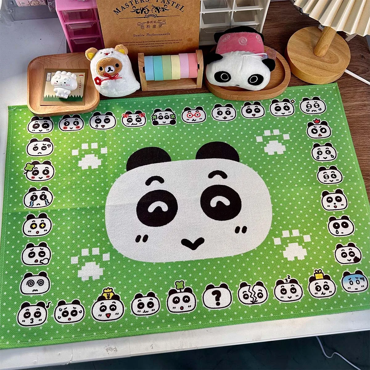 Kawaii سكرابوكينغ الجدول حصيرة لطيف دفتر خربش الفتيات الديكور الجدول الملابس الكرتون الباندا البرسيم تصميم