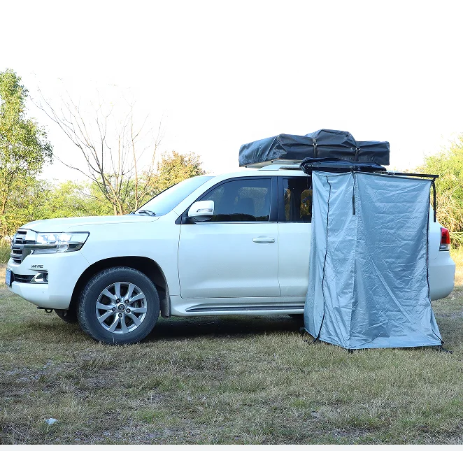 Outdoor Roof Top Shower Toilet Tent with Canvas Diagonal Bracing for Camping Car Side Awning Four-season Quick Automatic Opening - view 3