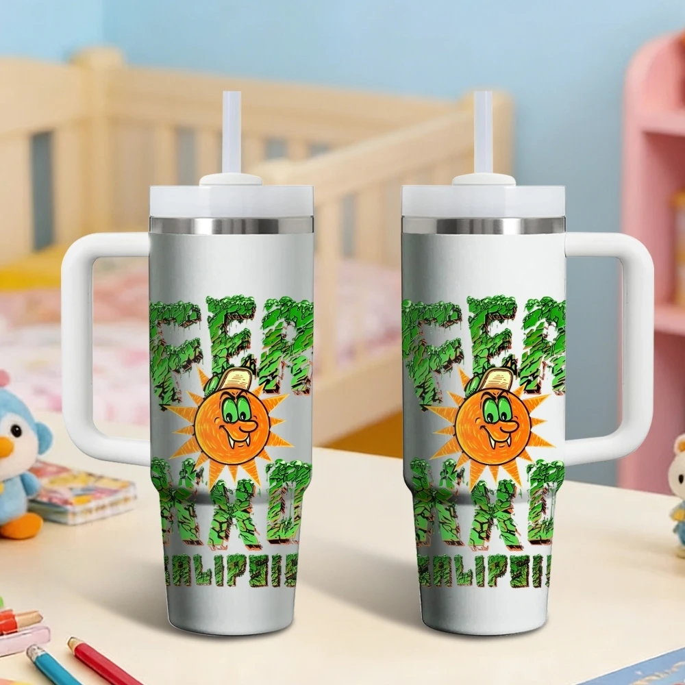 Rapper F-Ferxxo Vacuum Flasks 40oz Stainless Steel Insulated Tumbler with Handle & Straw Leakproof Travel Mug