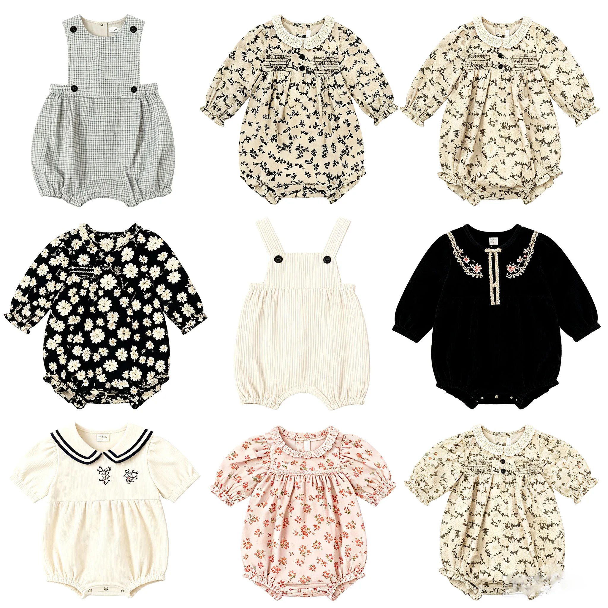 2026 Newborn Clothes Summer Lou Long SLeeve Girl ruffle Jumpers Sweet Princess Baby Rompers Infant Jersey Clothes