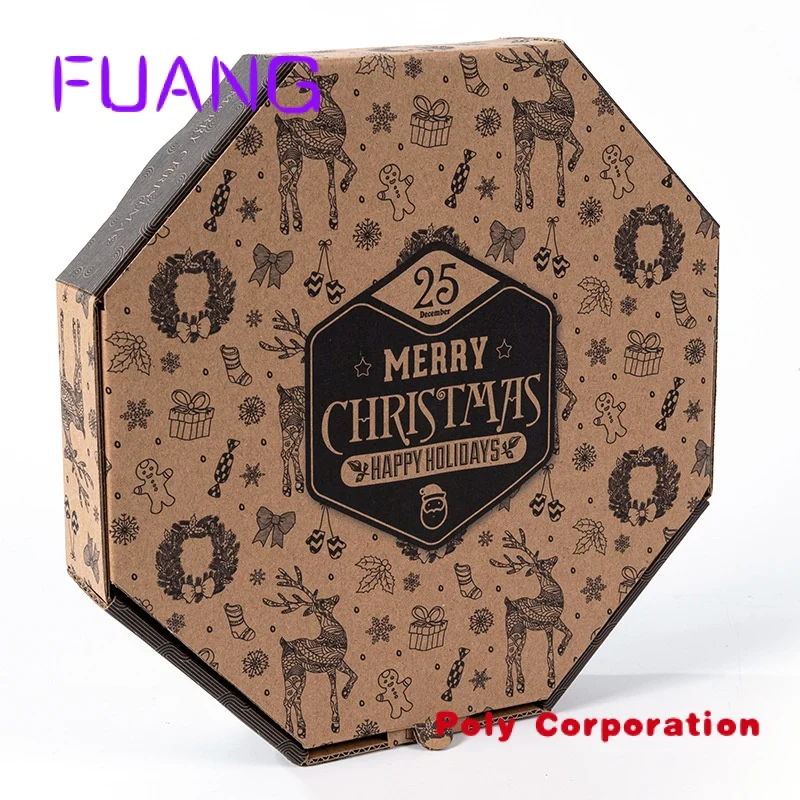 Custom  Wholesale High Quality Custom Printing 9 10 12 Inch White Black Round Packaging Pizza Box