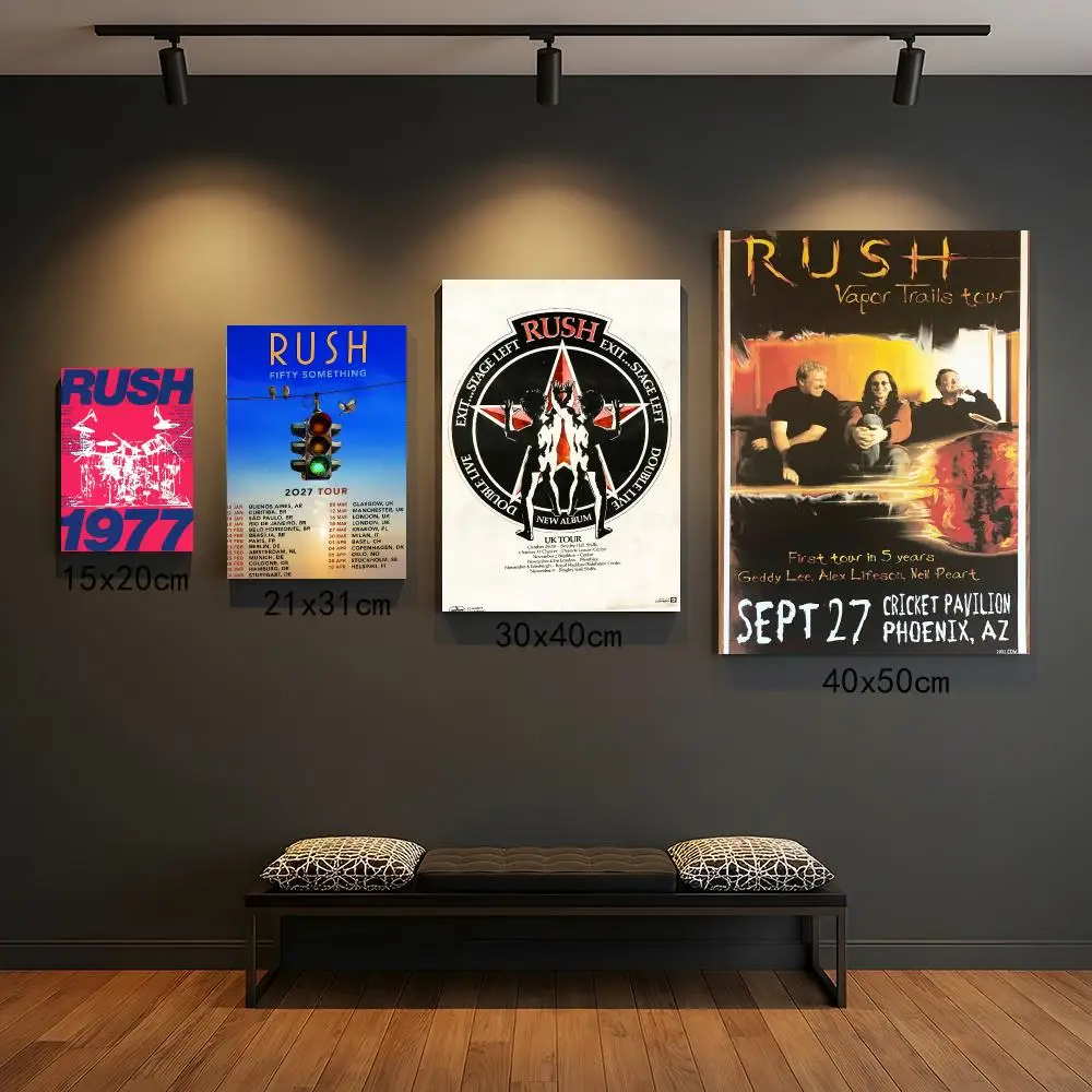 band R-Rush-H Poster Peel and Stick Wall Art for Cafe Office Bar and Home Decoration