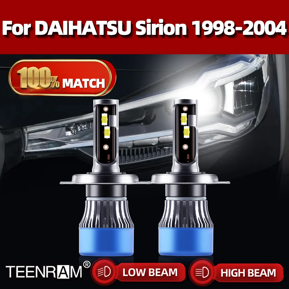 Led Headlight Bulbs 20000LM Super Bright Auto Headamp 6000K Car Light For DAIHATSU Sirion 1998 1999 2000 2001 2002 2003 2004