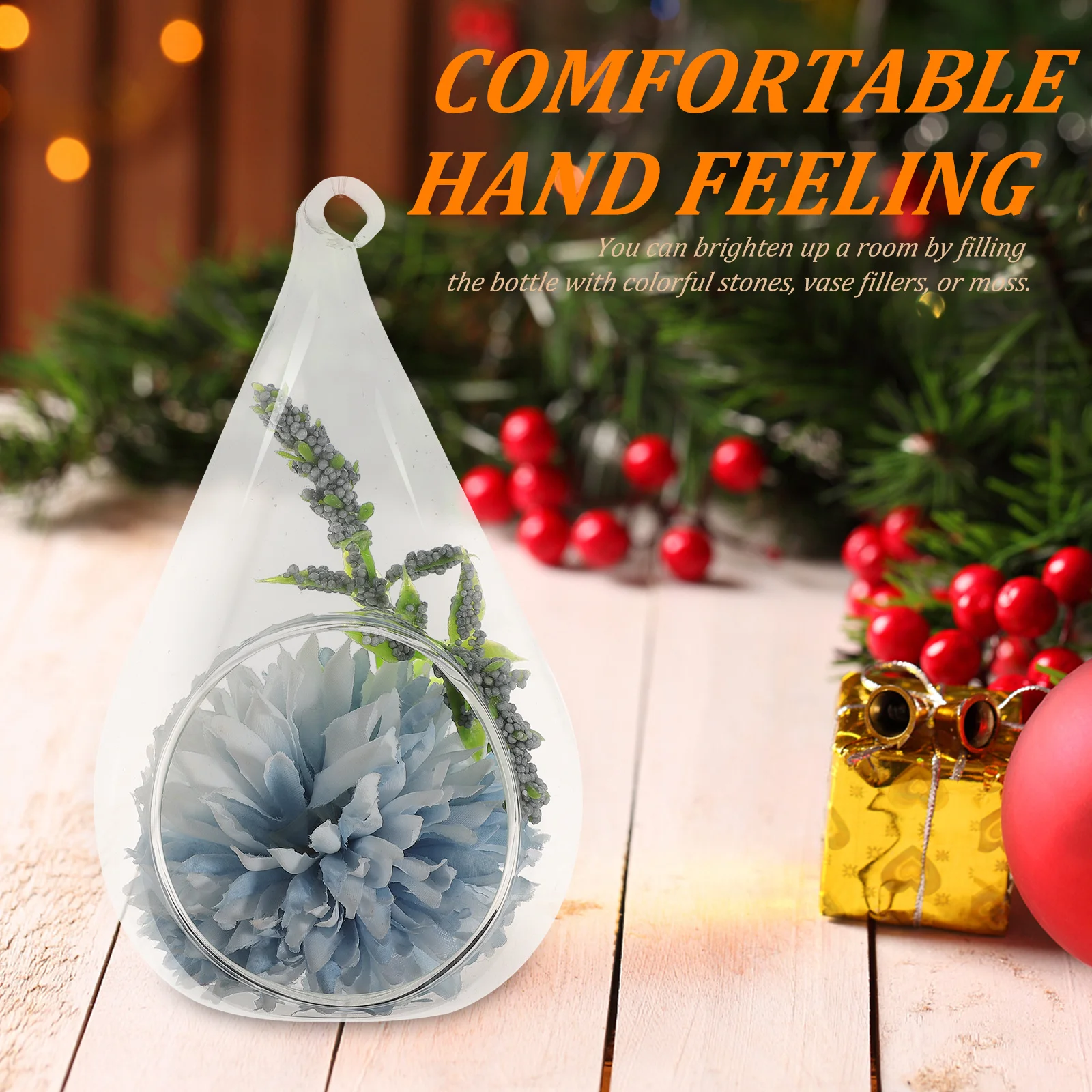 

2Pcs Transparent Glass Hanging Vase Small Plant Holder for Flower Arrangement DIY Microlandscape Bottle Home Decorative Vase