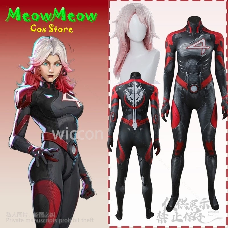 

Аниме игра Rivals косплей Susan Sue Storm Richards костюм черный и красный Zentai сексуальный готический комбинезон панк Jirai Kei по индивидуальному заказу
