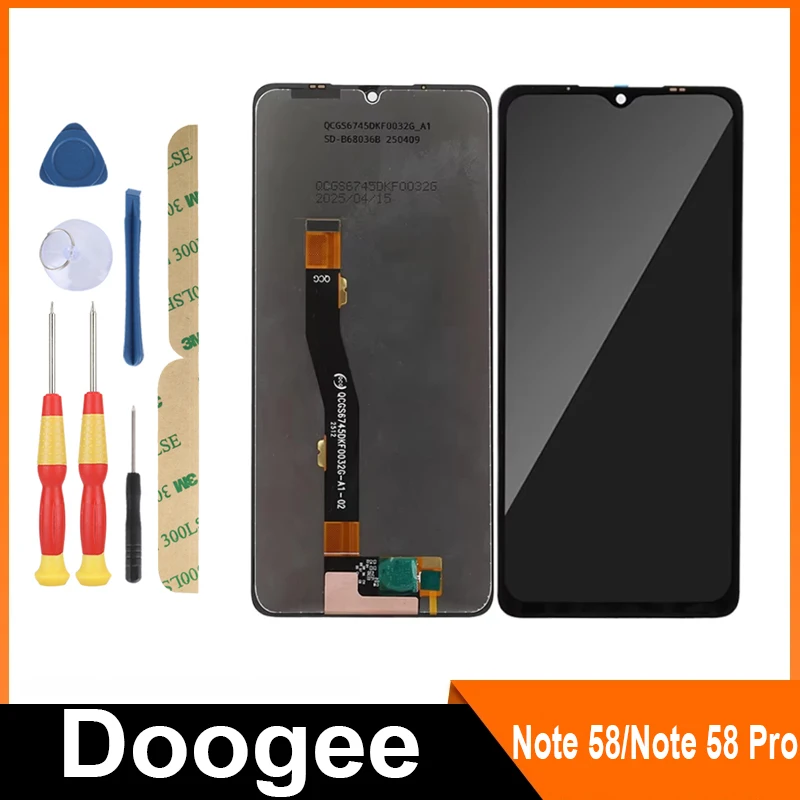 For DOOGEE V10 V11 Note 56 Note 56X Pro Note 56X Note 58 Note 58 Pro Note 59 Note 59 Pro Note 59 Pro+/ LCD Display+Touch Screen