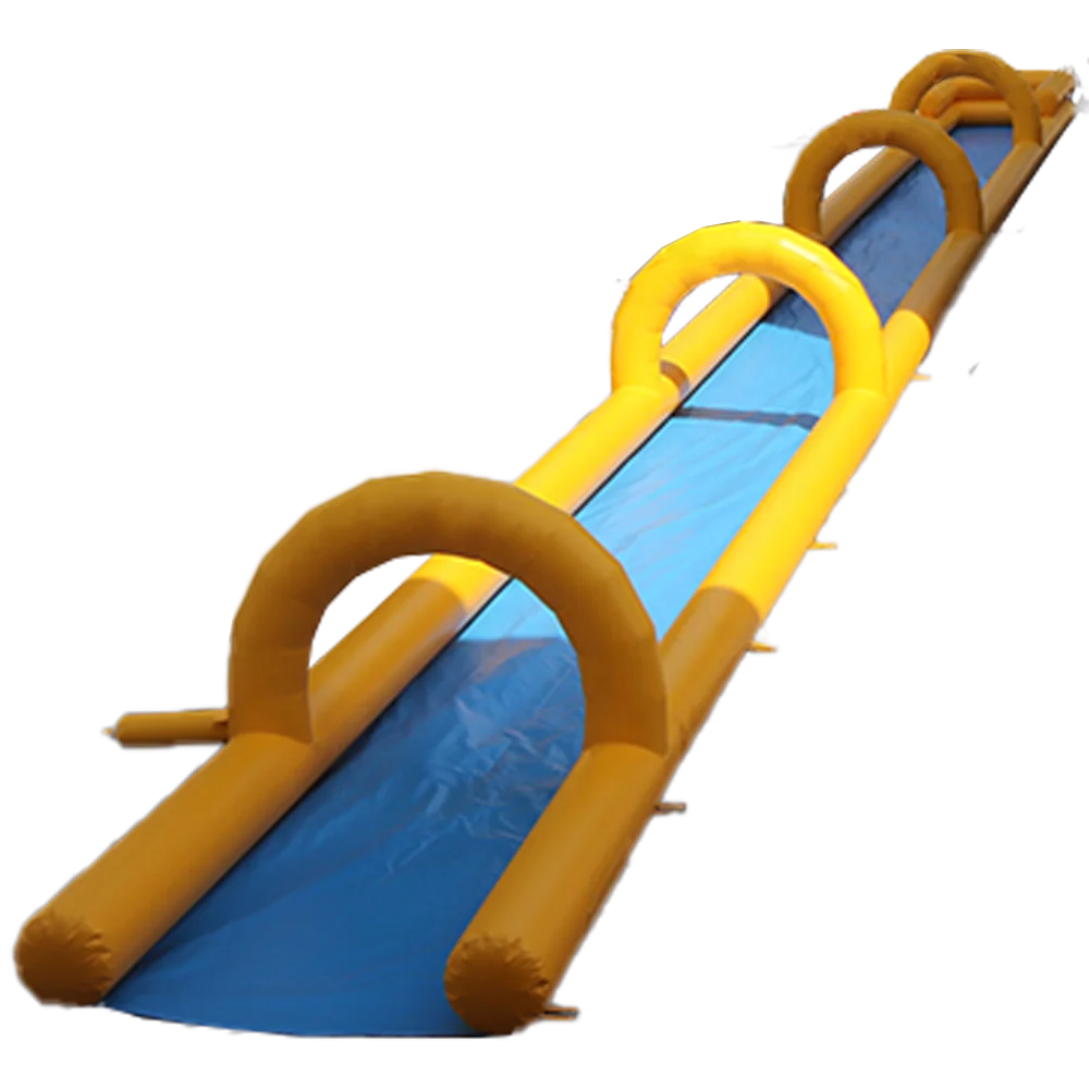 Custom Summer Outdoor 100m Long City Inflatable Water Sprinkler Arch Single lane Lawn Inflatable Water slip n Slide