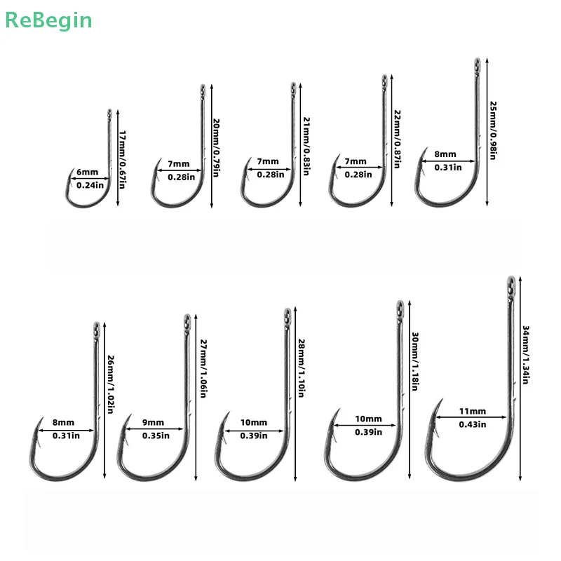 100pcs Double Back Thorn, Bent Fishhook, Long Handle, Tube, Sea Fishing Hook, Barb With Ring,  Mouth Hook