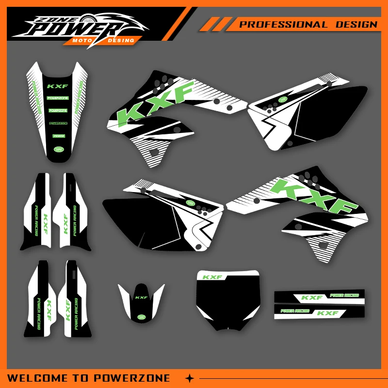

Powerzone Graphics Decals Stickers Motorcycle For KAWASAKI kXF 2006 2007 2008 kXF250 250cc Background Custom 03