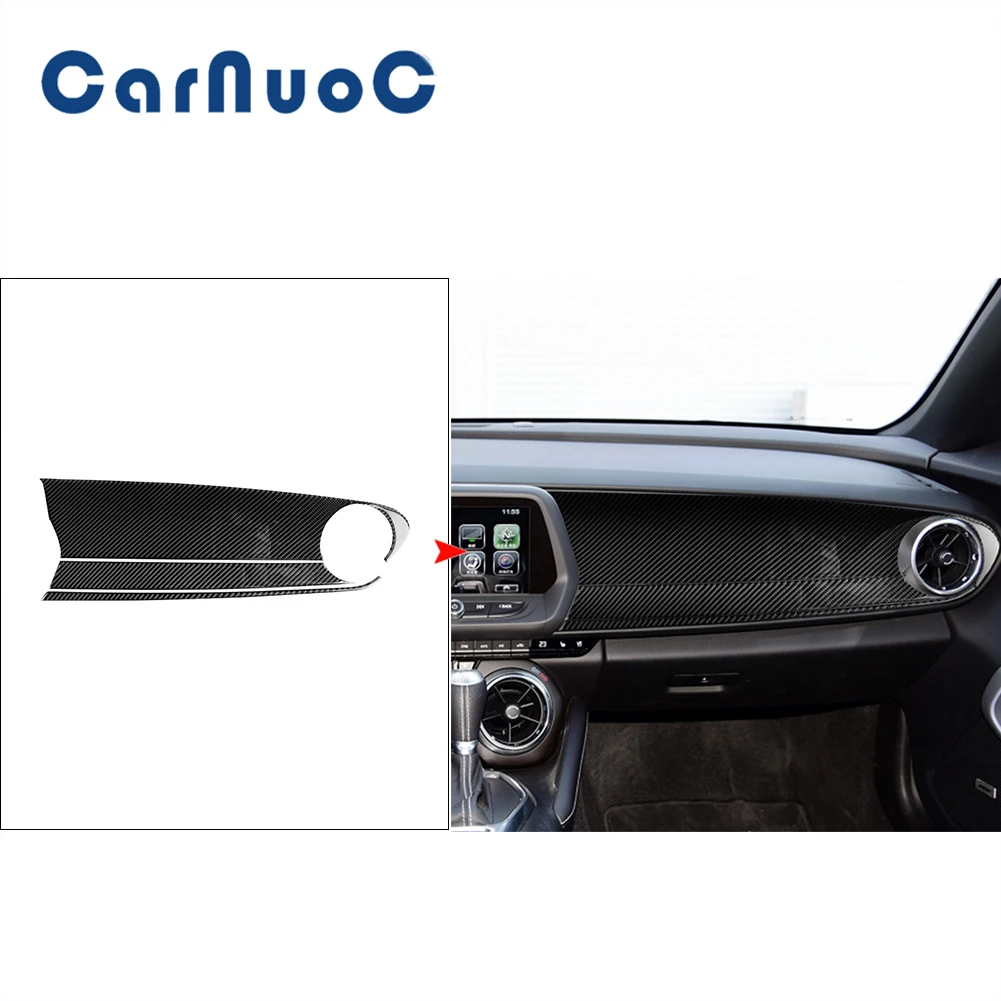 

3pcs For Chevrolet Camaro 2017 2018 2019 Dashboard Cover Trim Interior Decoration Moulding Accessories Car Carbon Fiber Stickers