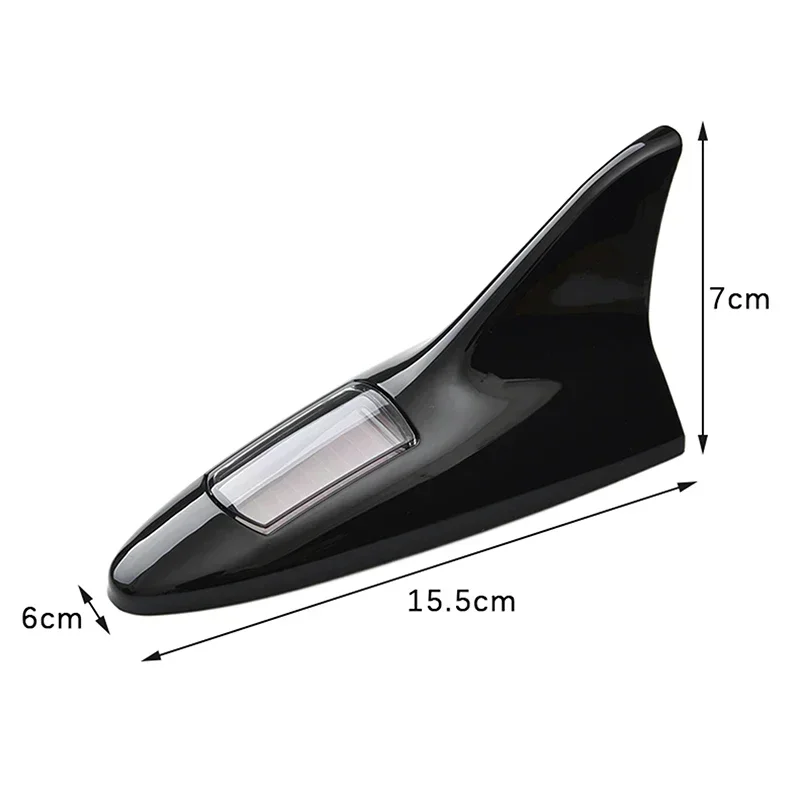 Universal Solar LED Light Car Shark Fin Antenna Roof Tail Modified Light Belt Antenna Driving Safety Warning Light Car Supplies