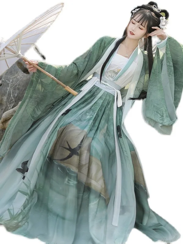 جديد Hanfu فستان الرقص الشعبي زي الصينية التقليدية الوطنية الجنية زي القديمة هان سلالة الأميرة المرحلة وتتسابق الاتجاه