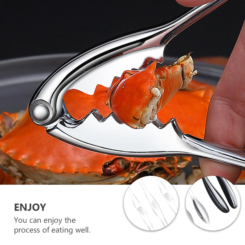 

5 pcs Stainless Steel Crab Eating Tool Set Ergonomic Non-Slip Grip Shrimp Lobster Crackers Kitchen Seafood Tools