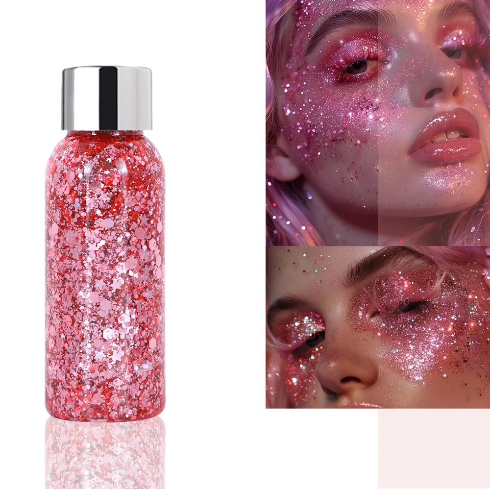 3pcs Body Glitter Gel Face Glitter Makeup Party Festival Glitter Gel Eye Eyeshadow Hair Glitter Gel for Bar Makeup