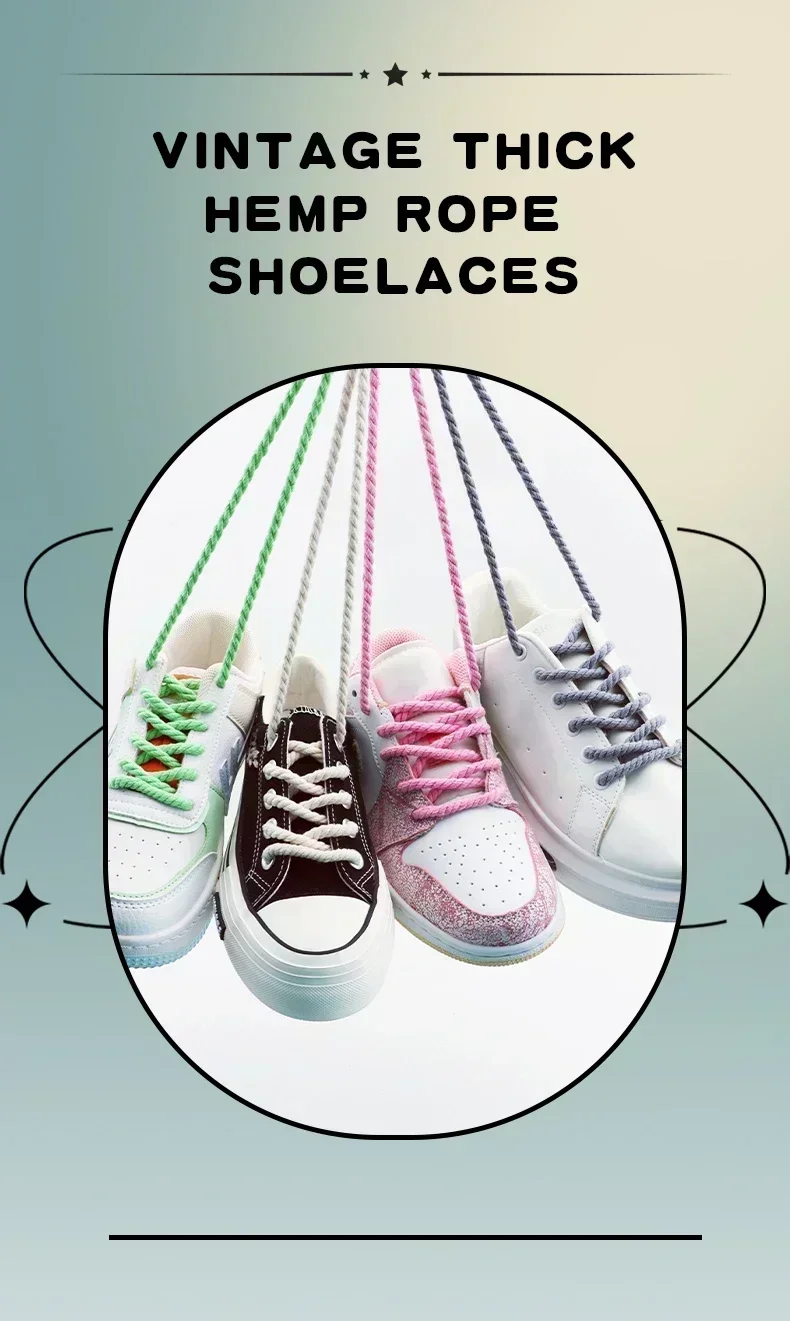 1 Paar runde Schnürsenkel, 6 mm dickere Baumwoll-Schnürsenkel AF1/AJ1, gedrehte Seilschnürsenkel, Sneakers, Stiefel, Schnürsenkel für Schuhe, 120/140/160 cm – Detail 1