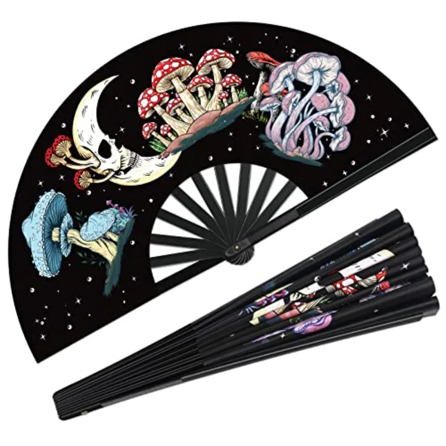 

Fans for Line Dancing- Rave Fan - Larger Folding Clack Handheld Fan for Men/Women EDM, Halloween Costumes Shirts Pajamas Sweats