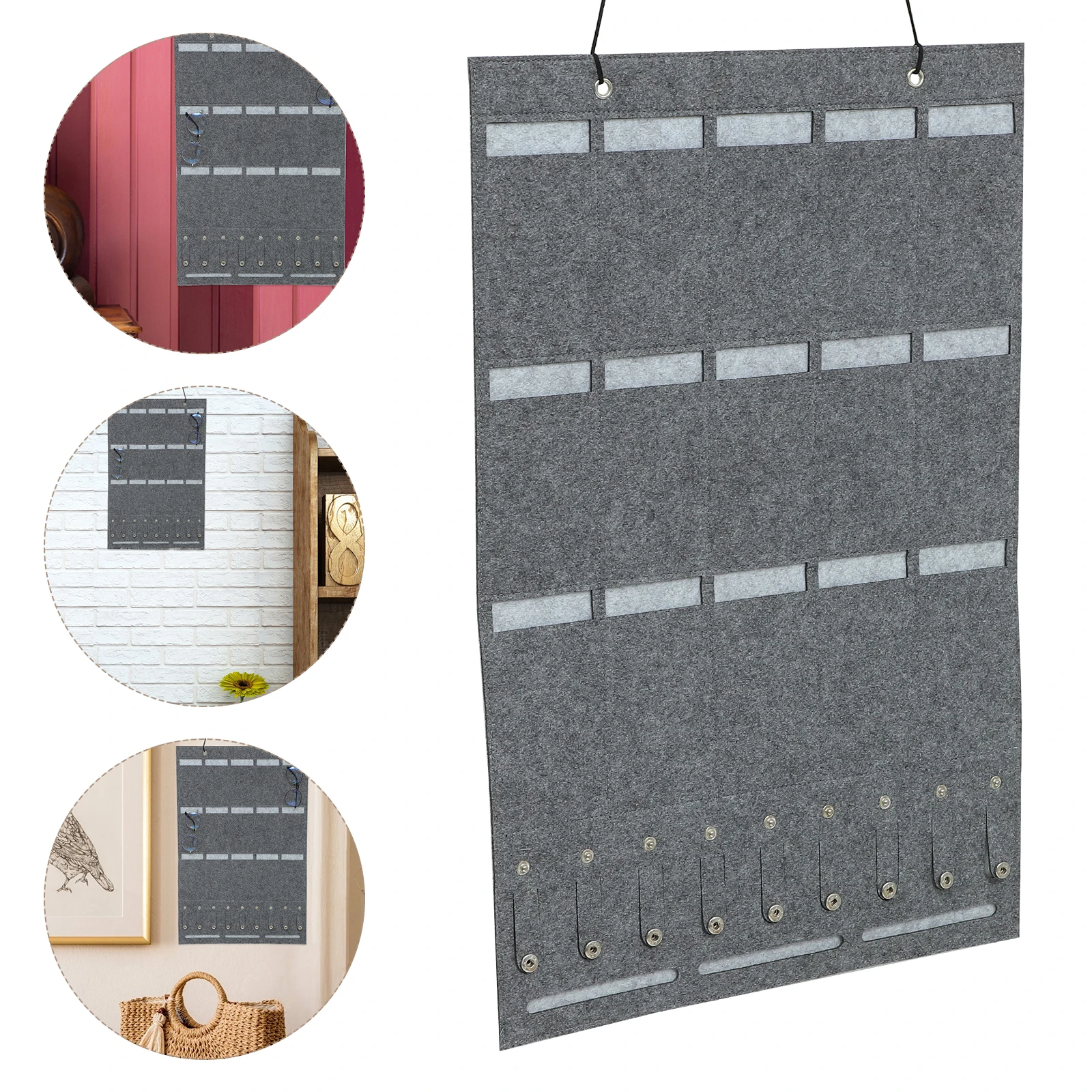 

Sunglasses Watch Storage Bag Hanging Rack Display Hanger Home Jewelry ganizer Durable Woven Cloth Multi Grid Design Lightweight