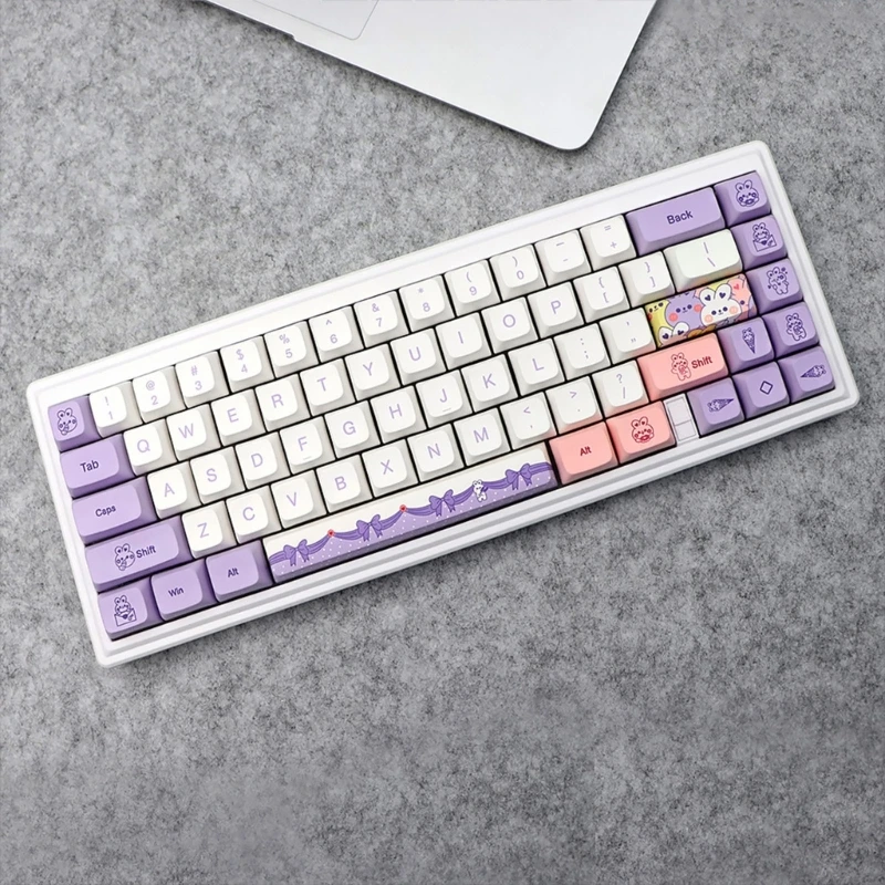 

147pcs Lavender Keys PBT Dye Sublimation XDA Keycaps for Mechanical Keyboard MX GK61 64 84 Layout