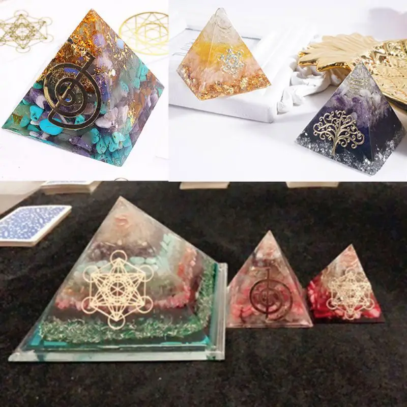 

Y1UB Orgonite Sticker Sticker Simulation Resin Decorative Sticker DIY Pyramid Epoxy Resin Crafts for DIY Crafts