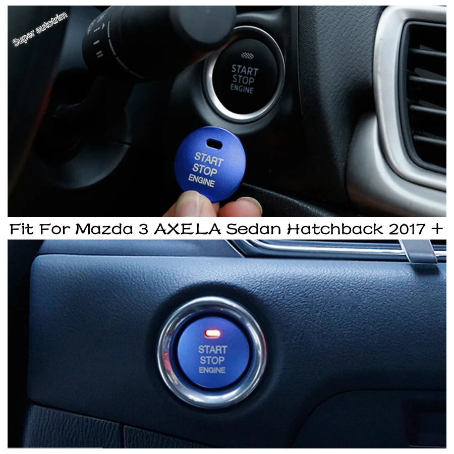 

Engine Start Stop Keyless System Button Cover Trim 1PCS Fit For Mazda 3 AXELA Sedan Hatchback 2017 2018 Interior Refit Kit