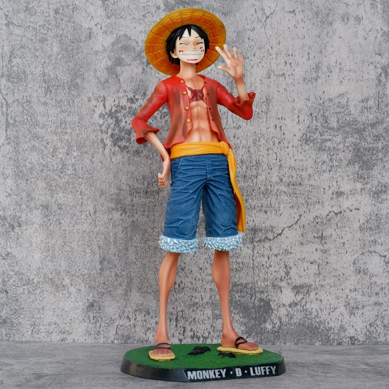 40.5CM One Piece Straw Hat Luffy Large Figure Animation Character Doll Statue Decoration Model Decoration Gift Toy