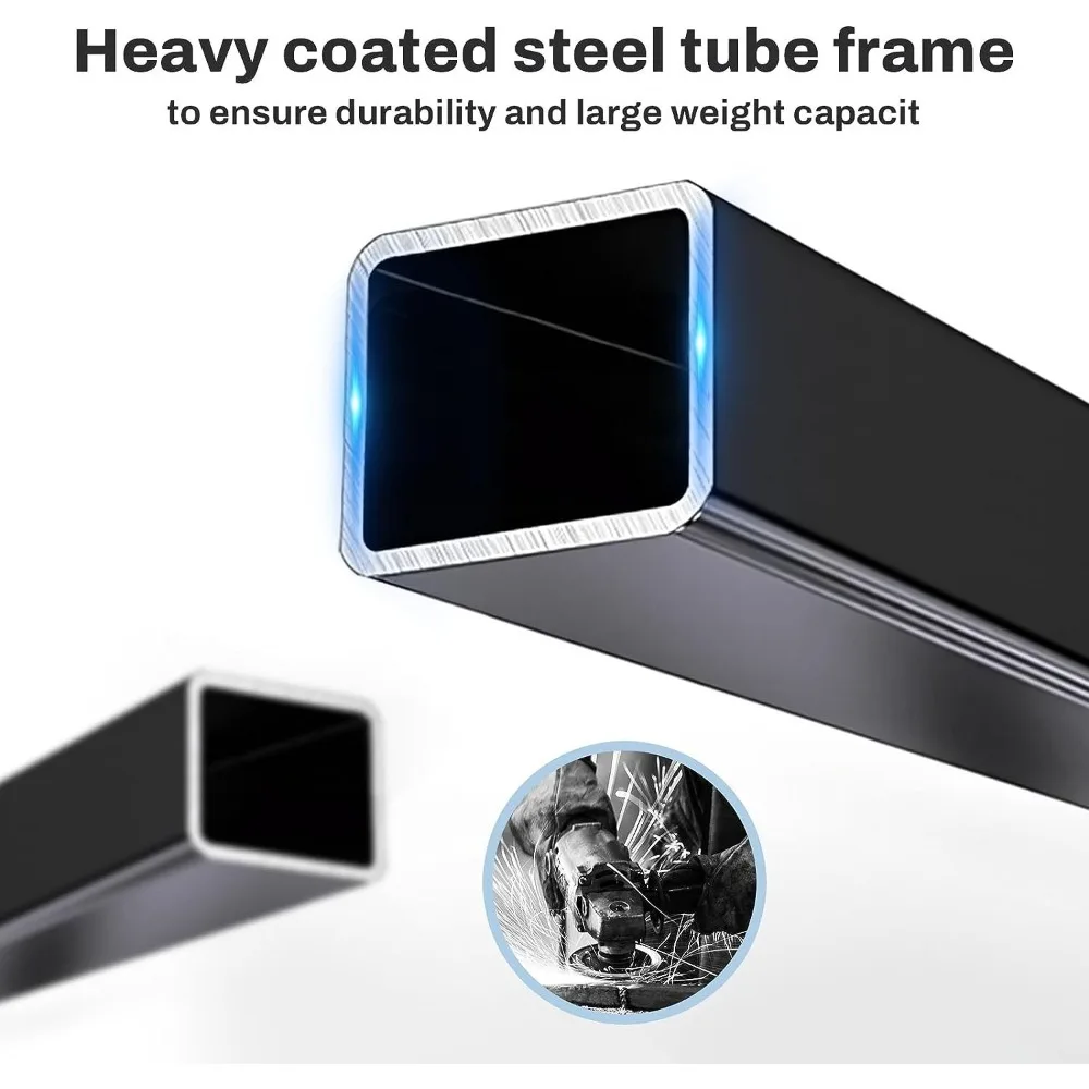 L Shaped Computer Desk with Led Lights 66" Home Office Desk with Power Outlet