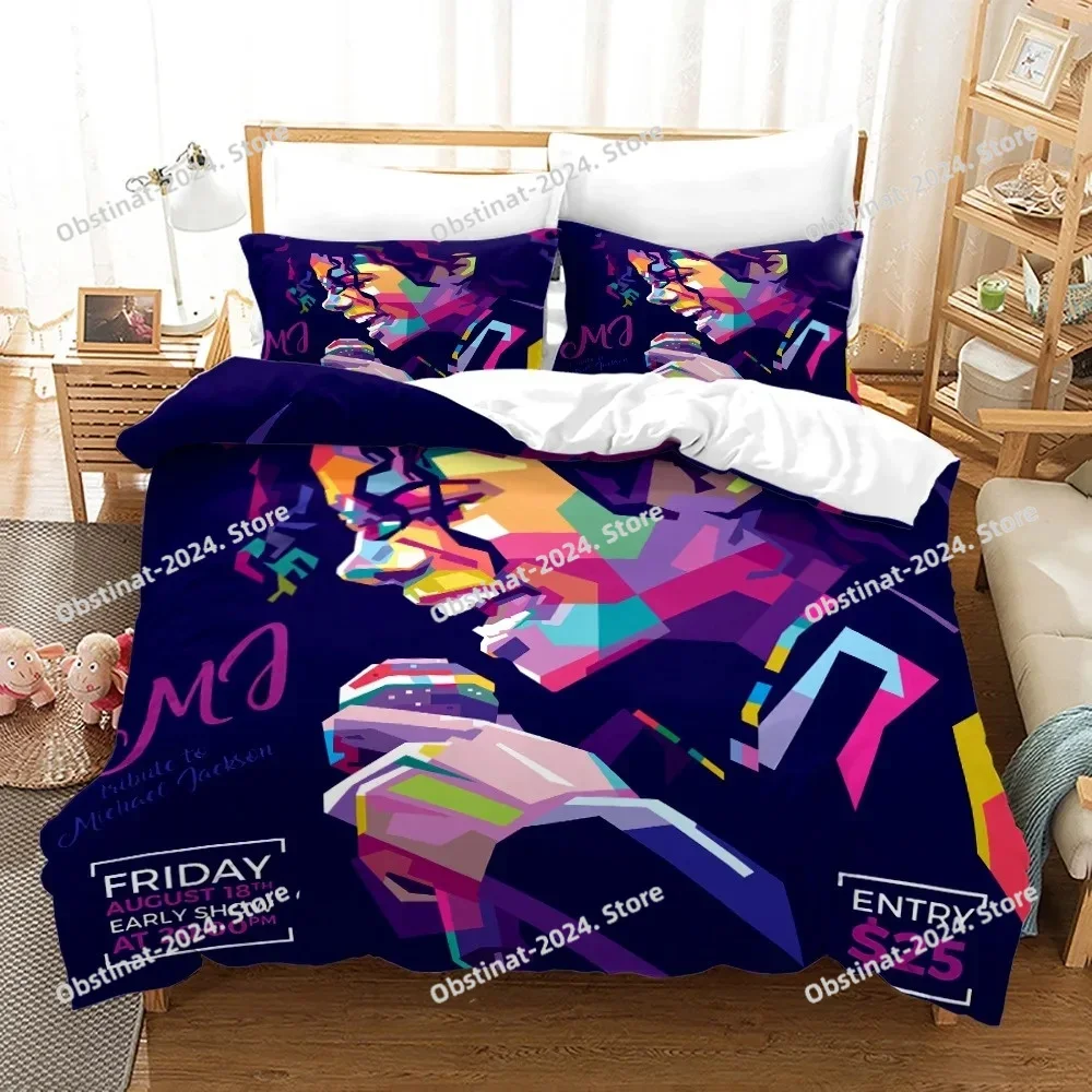 

Michael Jackson Bedding Set Musical genius Duvet Cover Full Queen King Size Pillowcase Bed Print Aldult Kid Bedroom Single Twin