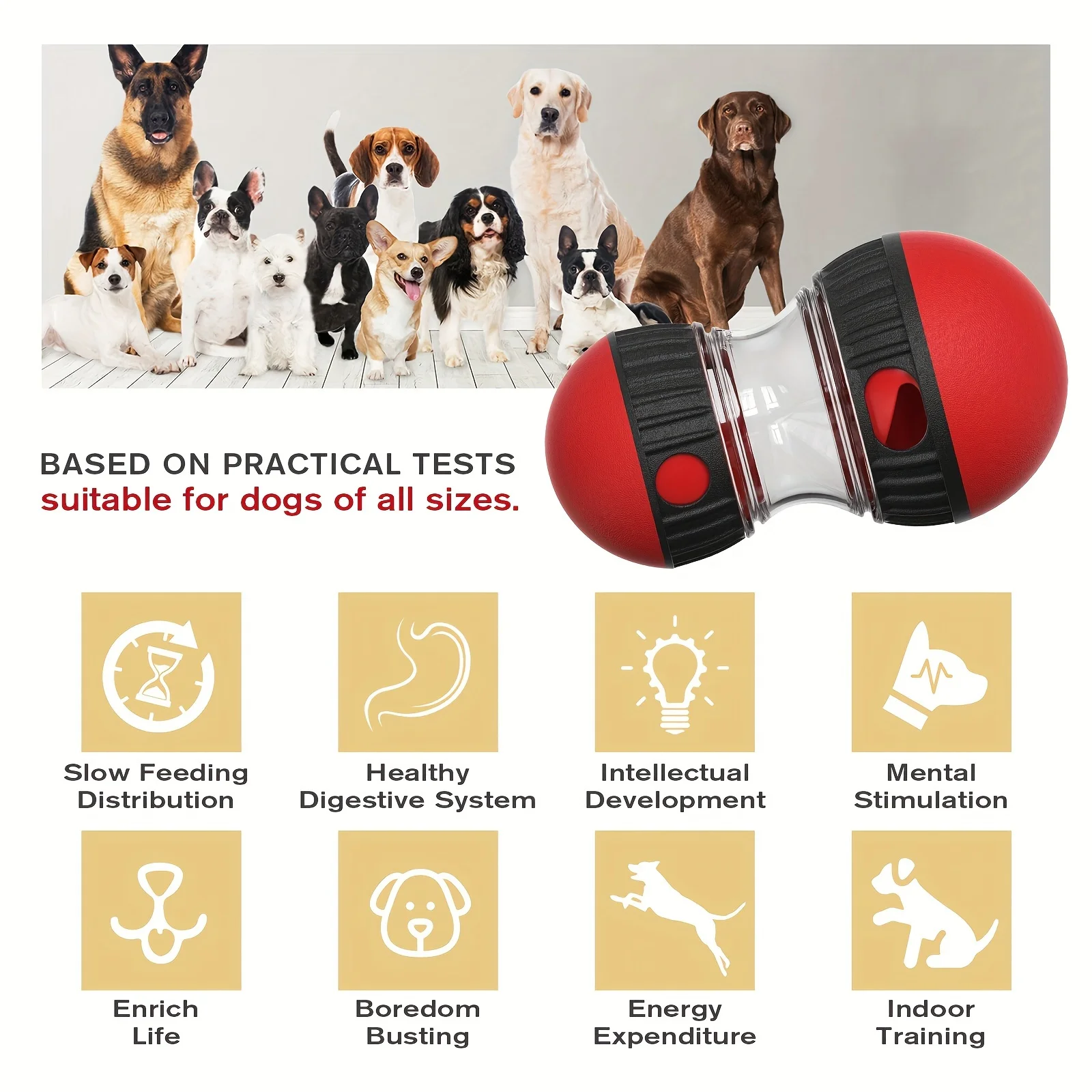 Interactive Slow Feeder Dog Toys Food Dispenser Increase Intelligence Elliptical Track Rolling Ball Sturdy Durable Pet Toys