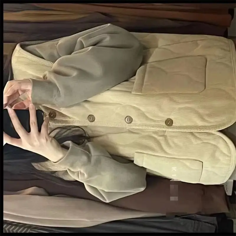 

Women's Jackets Women's Vest endless Loose Cardigan Corduroy Loose Vest Women's Autumn and Winter Pocket Joker Warm Vest Jacket