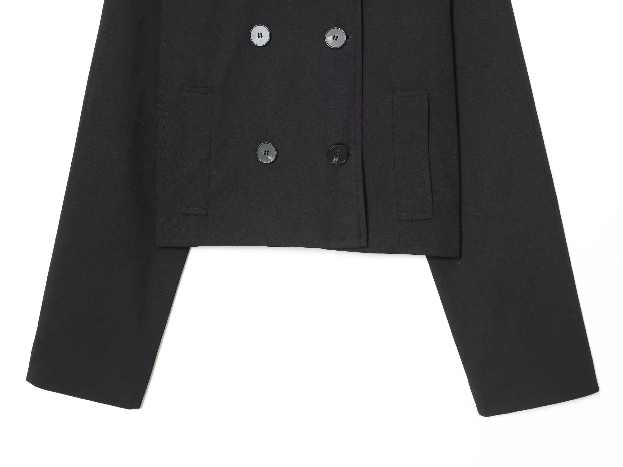 Diiyeg mulher 2025 inverno nova moda curto duplo breasted casaco chique lapela coringa manga longa casaco outerwear mujer